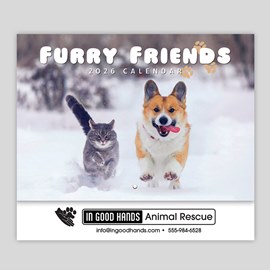 Cat & Dog Stapled Wall Calendar